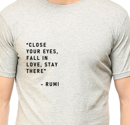 Men's Tshirt - DRON RUMI INSPIRATIONAL - ABA27 Melange Grey