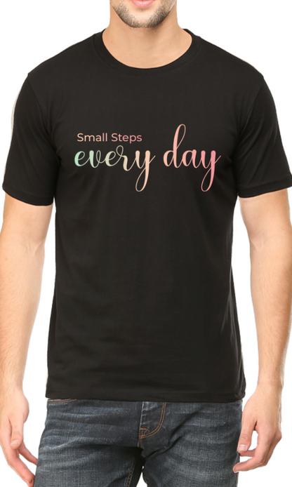 Men's Tshirt - DRON SMALL STEPS EVERYDAY - ABA28 Black