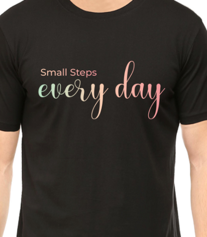 Men's Tshirt - DRON SMALL STEPS EVERYDAY - ABA28 Black