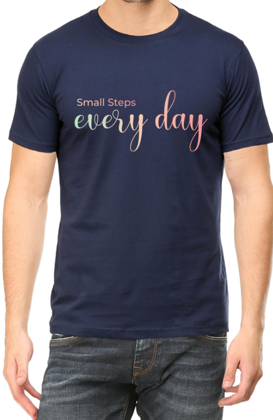 Men's Tshirt - DRON SMALL STEPS EVERYDAY - ABA28 Navy Blue