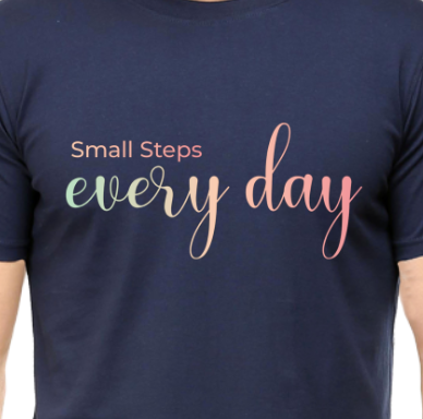 Men's Tshirt - DRON SMALL STEPS EVERYDAY - ABA28 Navy Blue