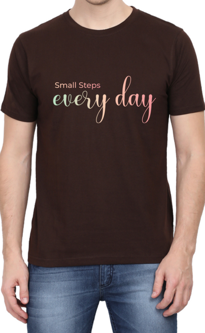 Men's Tshirt - DRON SMALL STEPS EVERYDAY - ABA28 Coffee Brown