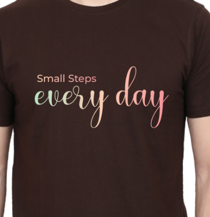 Men's Tshirt - DRON SMALL STEPS EVERYDAY - ABA28 Coffee Brown