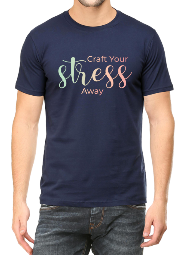 Men's Tshirt - CRAFT YOUR STRESS AWAY - ABA29 Navy Blue