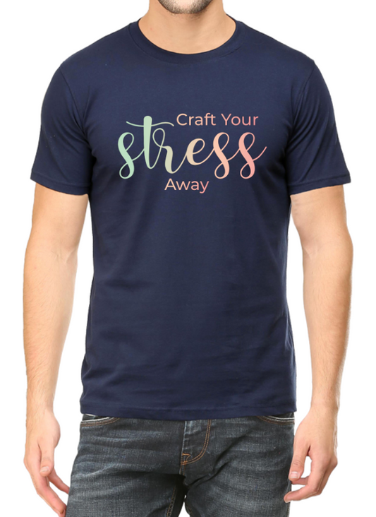 Men's Tshirt - CRAFT YOUR STRESS AWAY - ABA29 Navy Blue