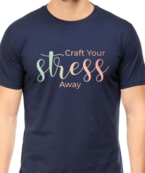 Men's Tshirt - CRAFT YOUR STRESS AWAY - ABA29 Navy Blue