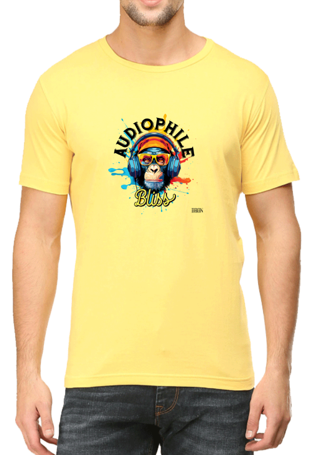 Men's Tshirt - Audiophile Bliss - ABA04 Yellow