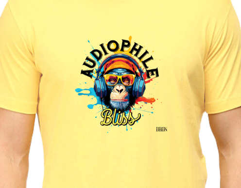 Men's Tshirt - Audiophile Bliss - ABA04 Yellow