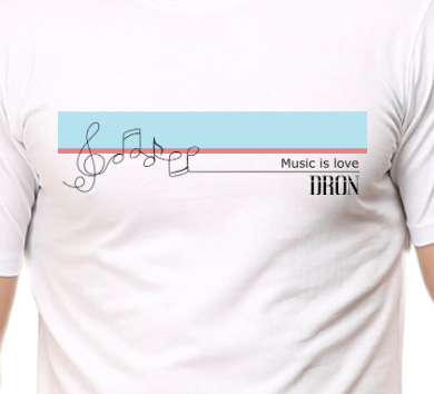 Men's Tshirt - Music is Love - ABA05 White