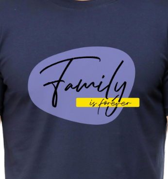 Men's Tshirt - Family is Forever - ABA06 Navy Blue