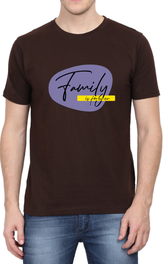 Men's Tshirt - Family is Forever - ABA06 Coffee Brown