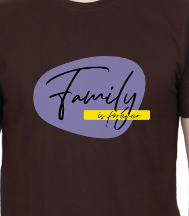 Men's Tshirt - Family is Forever - ABA06 Coffee Brown