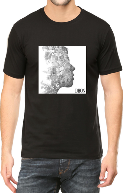 Men's Tshirt - DRON MAN PORTRAIT - ABA07 Black