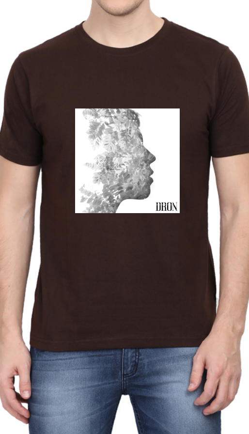 Men's Tshirt - DRON MAN PORTRAIT - ABA07 Coffee Brown