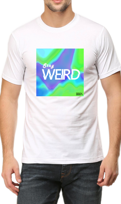 Men's Tshirt - DRON STAY WEIRD - ABA08 White