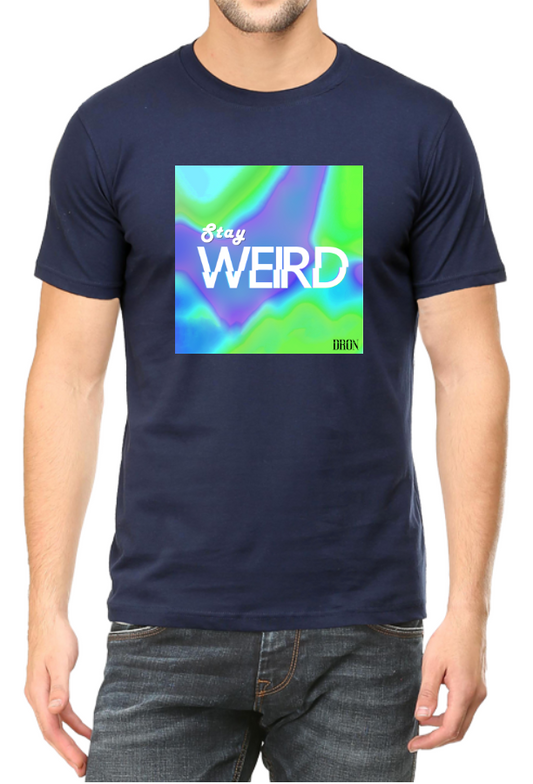 Men's Tshirt - DRON STAY WEIRD - ABA08 Navy Blue