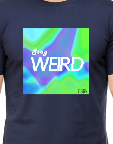 Men's Tshirt - DRON STAY WEIRD - ABA08 Navy Blue