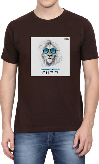 Men's Tshirt - DRON PEOPLE CALL ME SHER - ABA09 Coffee Brown