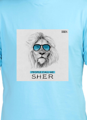 Men's Tshirt - DRON PEOPLE CALL ME SHER - ABA09 SkyBlue