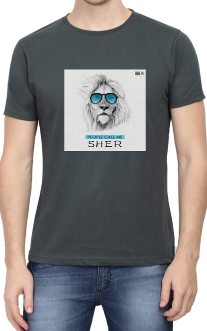 Men's Tshirt - DRON PEOPLE CALL ME SHER - ABA09 Steel Grey