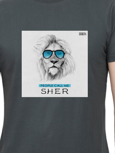 Men's Tshirt - DRON PEOPLE CALL ME SHER - ABA09 Steel Grey