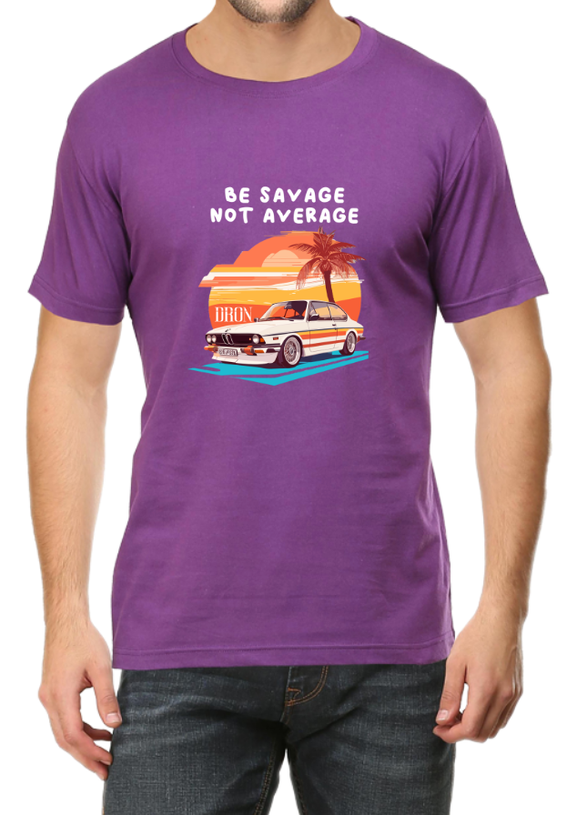 Men's Tshirt - DRON BE SAVAGE NOT AVERAGE - ABA12 Purple