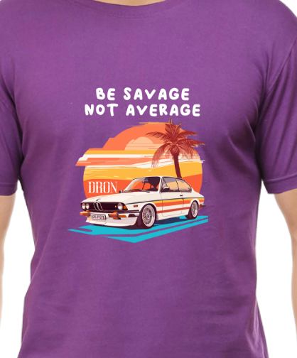 Men's Tshirt - DRON BE SAVAGE NOT AVERAGE - ABA12 Purple