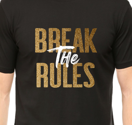 Men's Tshirt - DRON BREAK THE RULES - ABA13 Black