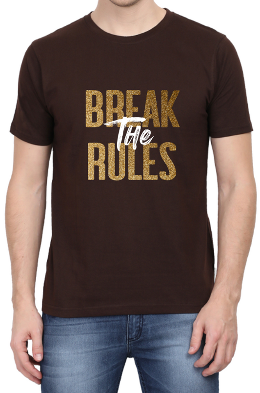 Men's Tshirt - DRON BREAK THE RULES - ABA13 Coffee Brown