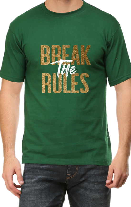 Men's Tshirt - DRON BREAK THE RULES - ABA13 Bottle Green