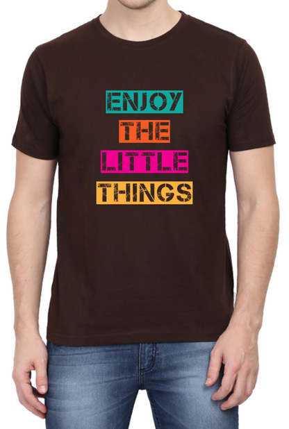 Men's Tshirt - DRON ENJOY THE LITTLE THINGS - ABA41 Coffee Brown