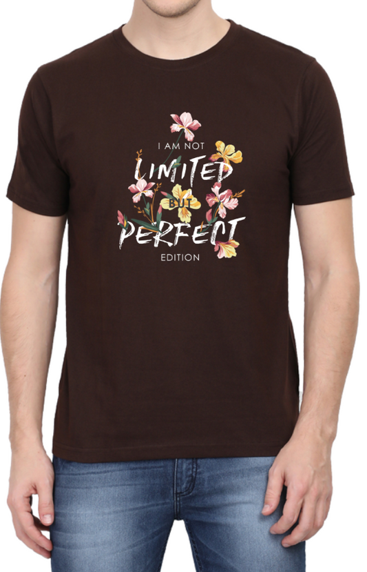 Men's Tshirt - DRON I AM NOT LIMITED BUT PERFECT EDITION - ABA43 Coffee Brown