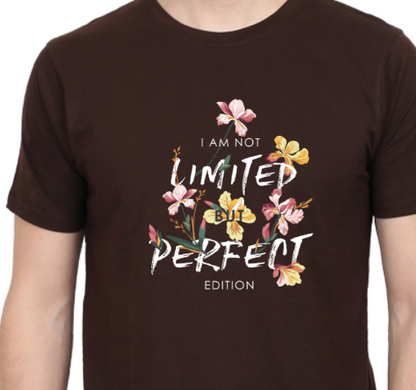 Men's Tshirt - DRON I AM NOT LIMITED BUT PERFECT EDITION - ABA43 Coffee Brown