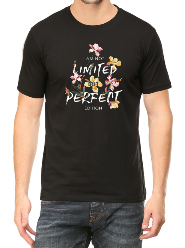 Men's Tshirt - DRON I AM NOT LIMITED BUT PERFECT EDITION - ABA43 Black