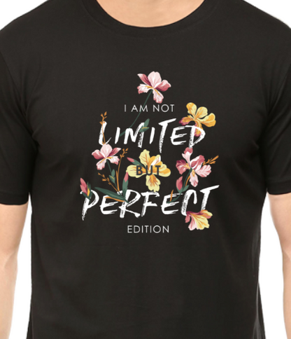 Men's Tshirt - DRON I AM NOT LIMITED BUT PERFECT EDITION - ABA43 Black