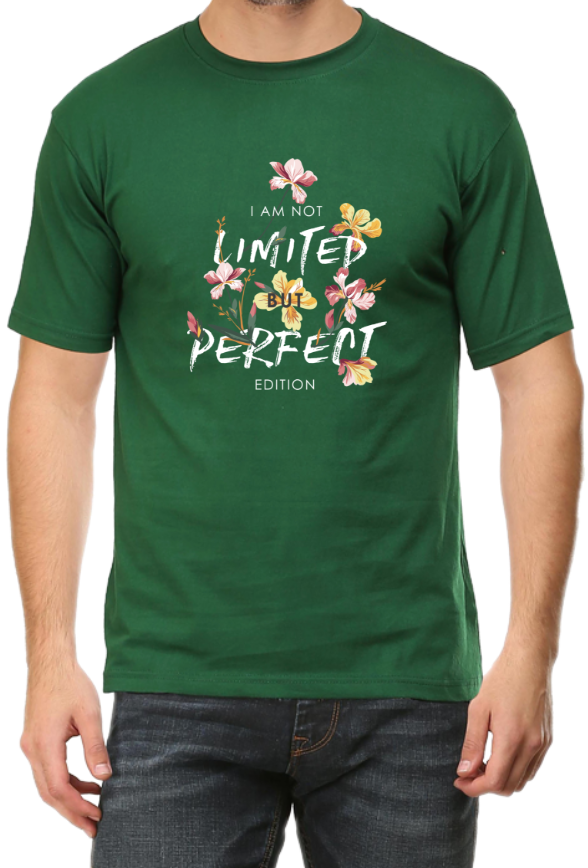 Men's Tshirt - DRON I AM NOT LIMITED BUT PERFECT EDITION - ABA43 Bottle Green