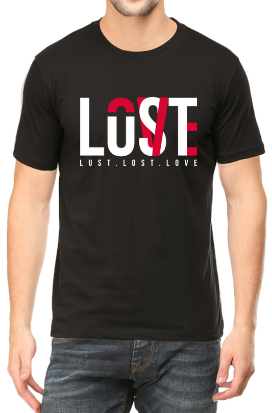 Men's Tshirt - DRON LOVE LUST LOST - ABA46 Black