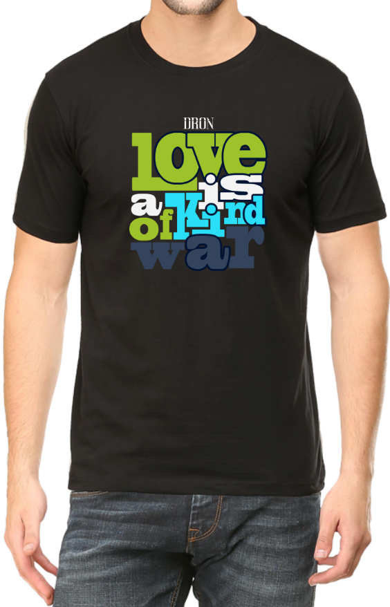 Men's Tshirt - DRON LOVE IS WAR - ABA36 Black