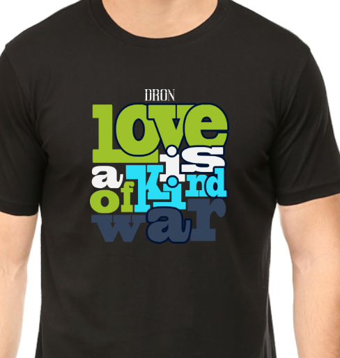 Men's Tshirt - DRON LOVE IS WAR - ABA36 Black