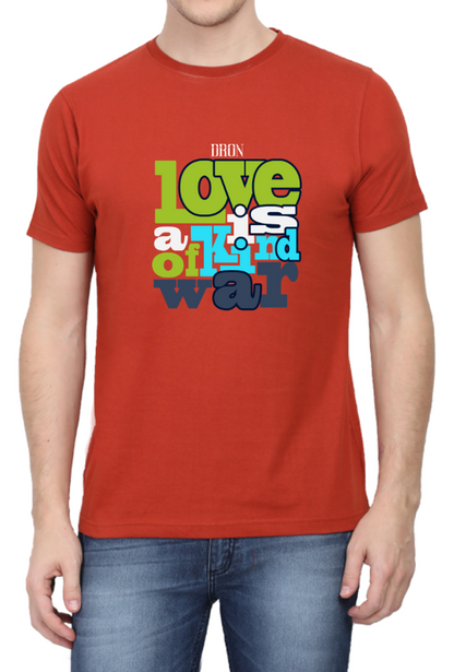 Men's Tshirt - DRON LOVE IS WAR - ABA36 Brick Red