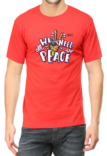 Men's Tshirt - DRON ALL WE NEED IS PEACE - ABA37 Red