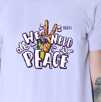 Men's Tshirt - DRON ALL WE NEED IS PEACE - ABA37 Lavender