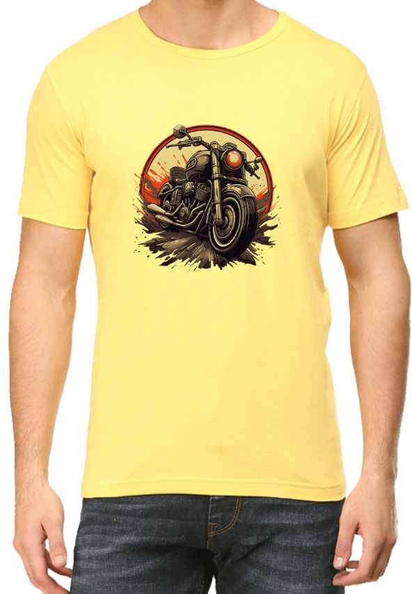 Men's Tshirt - DRON BULLET LOVE - ABA48 Yellow