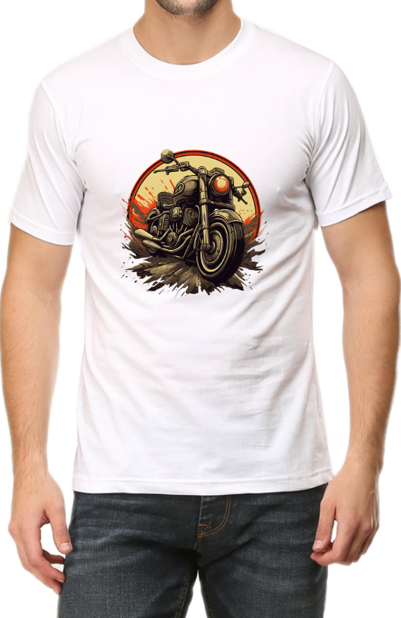 Men's Tshirt - DRON BULLET LOVE - ABA48 White