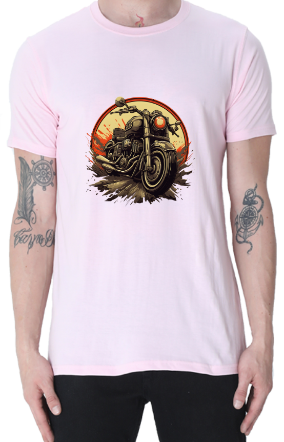 Men's Tshirt - DRON BULLET LOVE - ABA48 Light Baby Pink