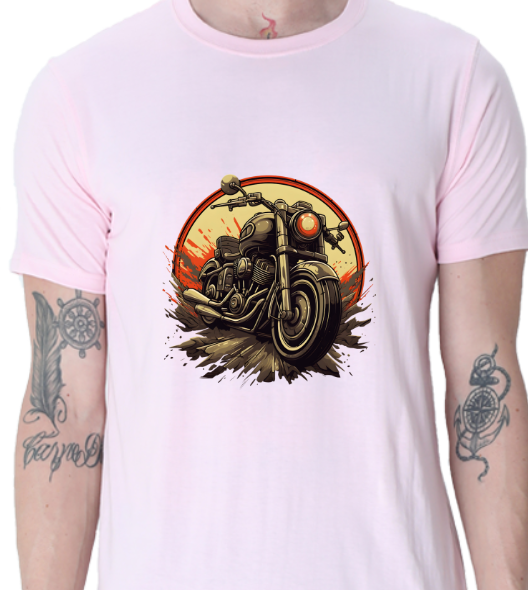 Men's Tshirt - DRON BULLET LOVE - ABA48 Light Baby Pink