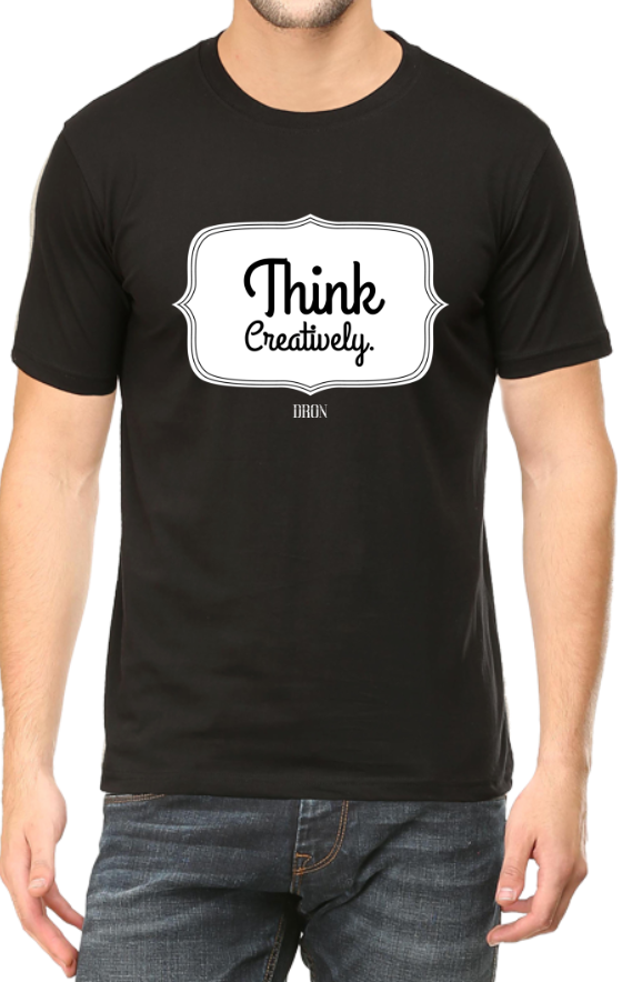 Men's Tshirt - DRON THINK CREATIVELY - ABA49 BLACK