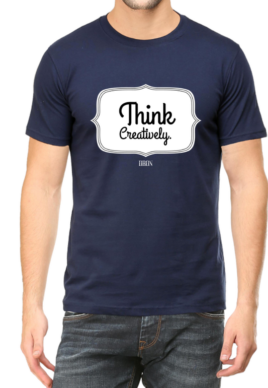 Men's Tshirt - DRON THINK CREATIVELY - ABA49 Navy Blue