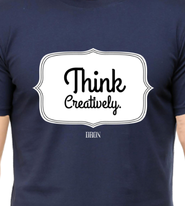 Men's Tshirt - DRON THINK CREATIVELY - ABA49 Navy Blue