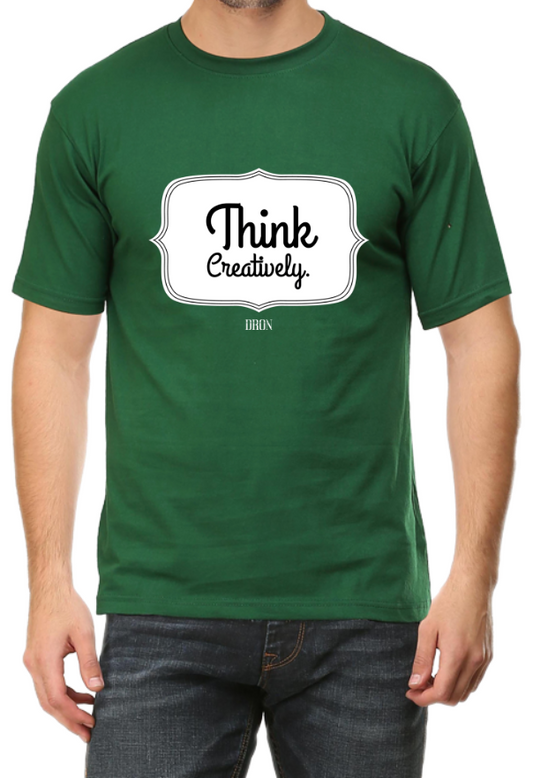 Men's Tshirt - DRON THINK CREATIVELY - ABA49 Bottle Green